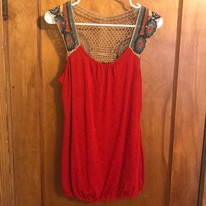Red sleeveless summer top